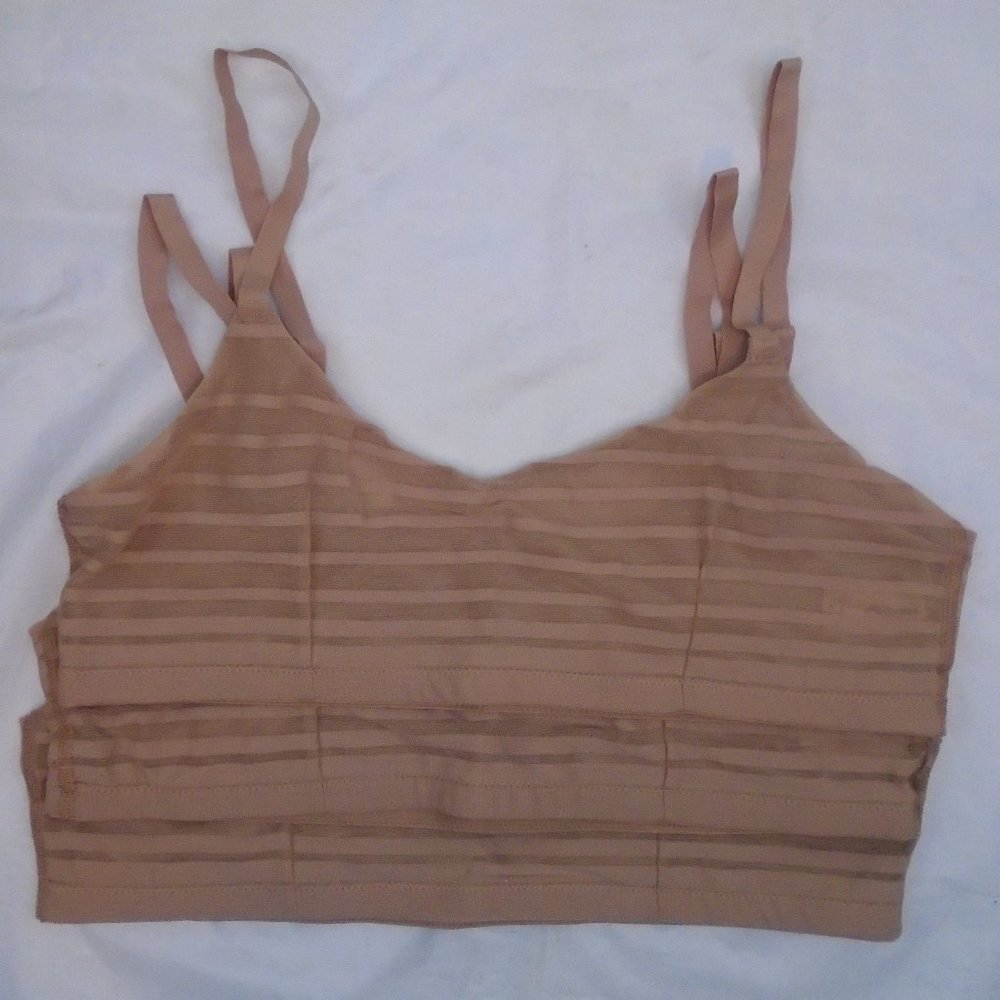 MeUndies LACE LOW SCOOP BRALETTE BRA 3ct SET NUDE